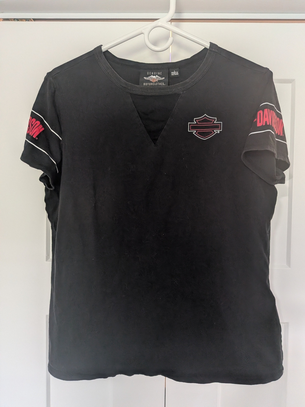 Harley Davidson Mesh V-Neck Short Sleeve Tee - L (Small Spot)